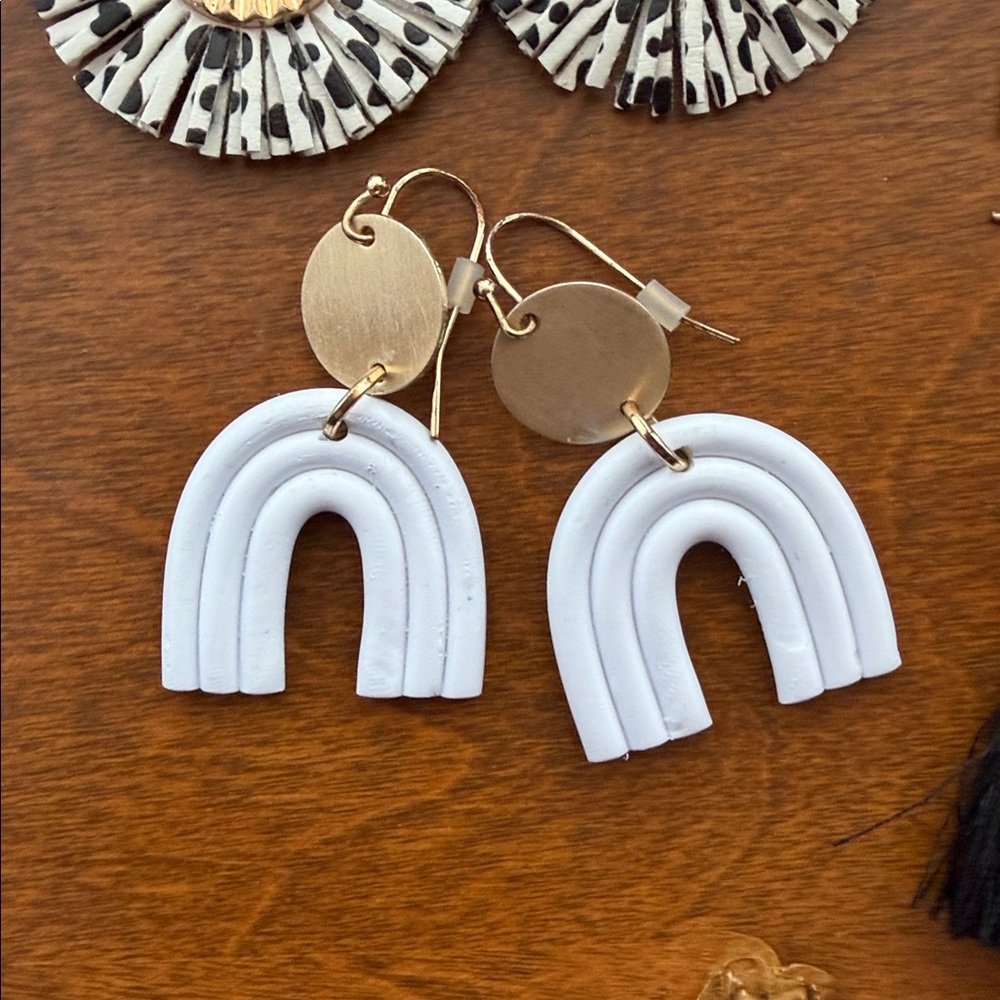 Francesca's Collections Black, White, and Gold Earrings Set - Picture 5 of 5